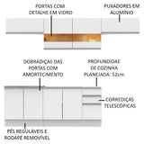 Cocina Integral Mariana Blanco 280x225cm sin Mesón con Tres Cajones y sin Estufa - COCINAS | Bylmo