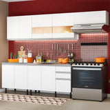 Cocina Integral Marcela Blanco 280x225cm sin Mesón cn Nueve Puertas y sin Estufa - COCINAS | Bylmo