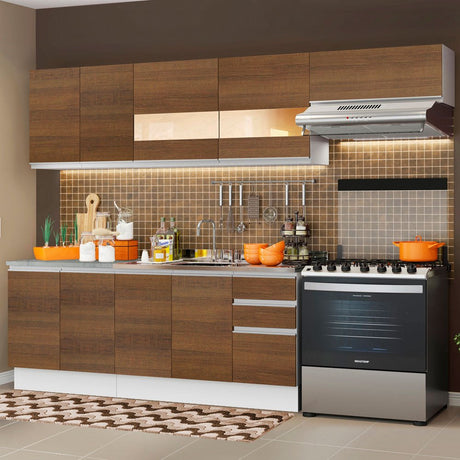 Cocina Integral Marcela Marron 280x225cm sin Mesón y sin Estufa - COCINAS | Bylmo