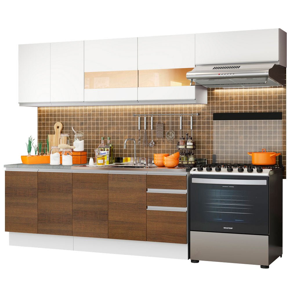 Cocina Integral Marcela Blanco 280x225cm sin Mesón y sin Estufa - COCINAS | Bylmo