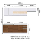 Cocina Integral Marcela Blanco 280x225cm sin Mesón y sin Estufa - COCINAS | Bylmo