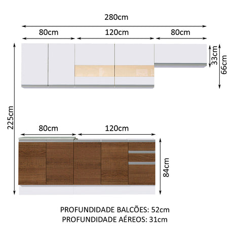 Cocina Integral Marcela Blanco 280x225cm sin Mesón y sin Estufa - COCINAS | Bylmo