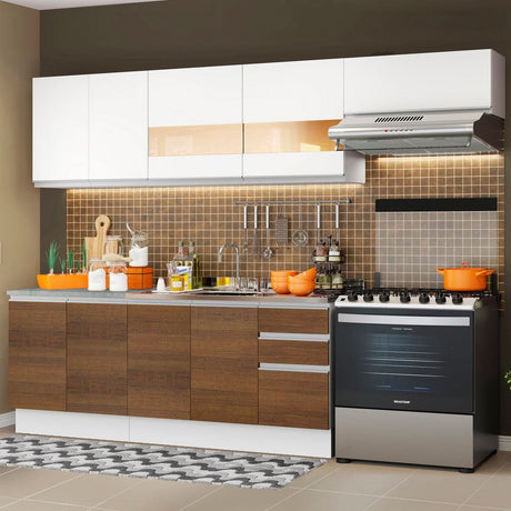 Cocina Integral Marcela Blanco 280x225cm sin Mesón y sin Estufa - COCINAS | Bylmo