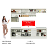 Cocina Integral Genova Blanco 280x225cm sin Mesón con Tres Cajones y sin Estufa - COCINAS | Bylmo