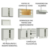 Cocina Integral Genova Blanco 280x225cm sin Mesón con Tres Cajones y sin Estufa - COCINAS | Bylmo