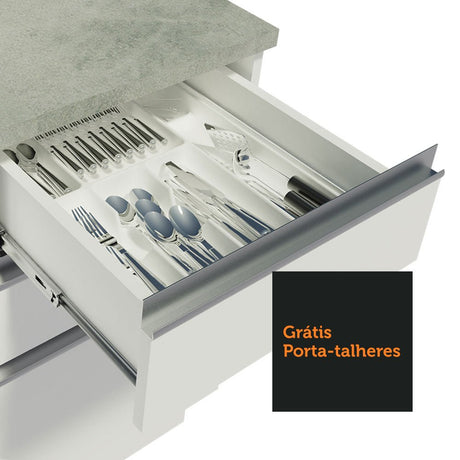 Cocina Integral Genova Blanco 280x225cm sin Mesón con Once Puertas y sin Estufa - COCINAS | Bylmo