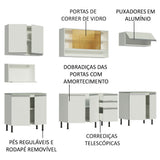 Cocina Integral Genova Blanco 280x225cm sin Mesón con Once Puertas y sin Estufa - COCINAS | Bylmo