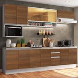Cocina Integral Genova Marron 280x225cm sin Mesón y sin Estufa - COCINAS | Bylmo