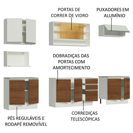 Cocina Integral Genova Blanco 280x225cm sin Mesón y sin Estufa - COCINAS | Bylmo