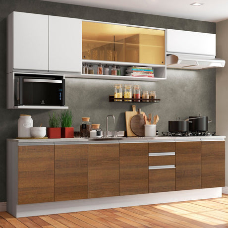 Cocina Integral Genova Blanco 280x225cm sin Mesón y sin Estufa - COCINAS | Bylmo