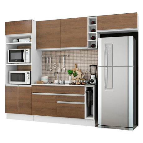 Cocina Integral Safira Marron 290x225cm sin Mesón y sin Estufa - COCINAS | Bylmo