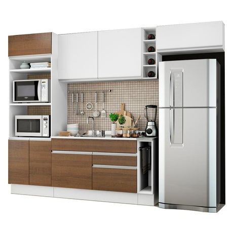 Cocina Integral Safira Blanco 290x225cm sin Mesón y sin Estufa - COCINAS | Bylmo