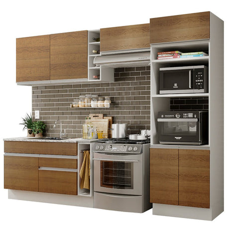 Cocina Integral Cristal Marron 290x225cm sin Mesón y sin Estufa - COCINAS | Bylmo