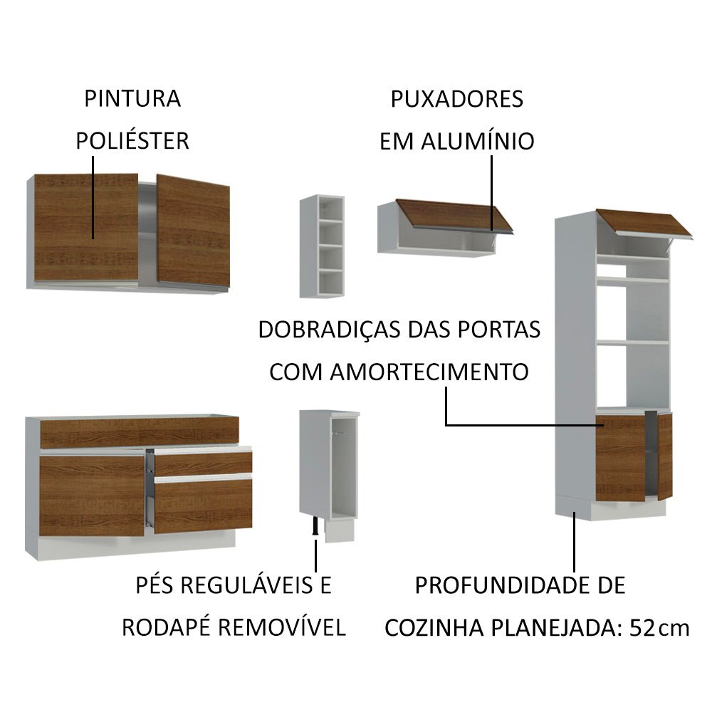 Cocina Integral Cristal Marron 290x225cm sin Mesón y sin Estufa - COCINAS | Bylmo