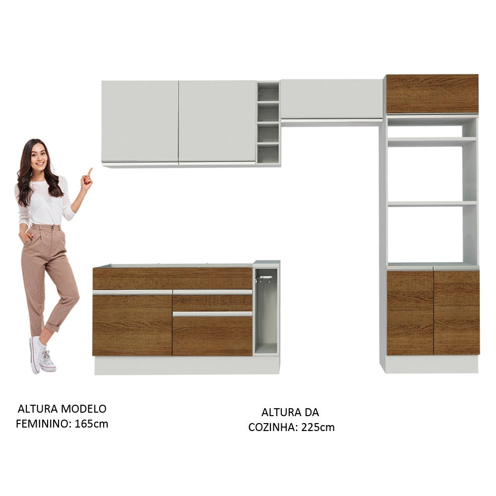 Cocina Integral Cristal Blanco 290x225cm sin Mesón y sin Estufa - COCINAS | Bylmo