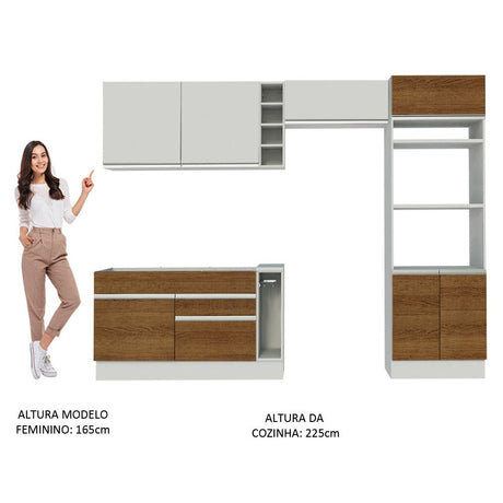 Cocina Integral Cristal Blanco 290x225cm sin Mesón y sin Estufa - COCINAS | Bylmo