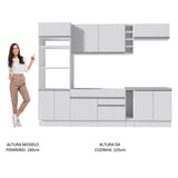 Cocina Integral Vicenza Blanco 290x225cm sin Mesón con Mueble para Horno y sin Estufa - COCINAS | Bylmo