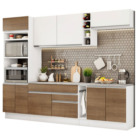 Cocina Integral Vicenza Blanco 290x225cm sin Mesón y sin Estufa - COCINAS | Bylmo