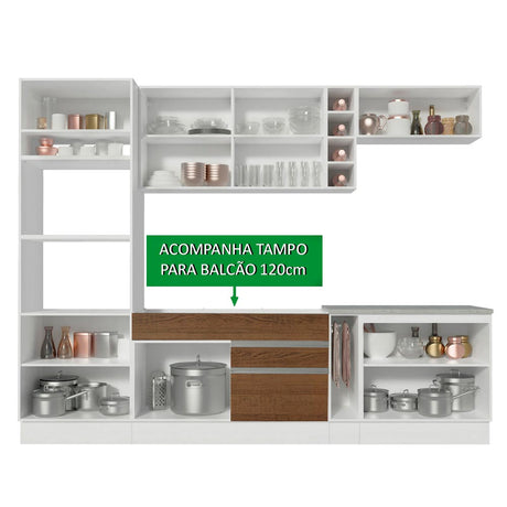 Cocina Integral Vicenza Blanco 290x225cm sin Mesón y sin Estufa - COCINAS | Bylmo