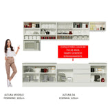 Cocina Integral Verona Blanco 300x225cm sin Mesón con Dos Cajones y sin Estufa - COCINAS | Bylmo