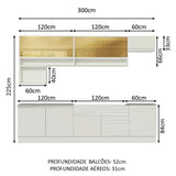 Cocina Integral Verona Blanco 300x225cm sin Mesón con Dos Cajones y sin Estufa - COCINAS | Bylmo