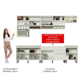 Cocina Integral Verona Blanco 300x225cm sin Mesón y sin Estufa - COCINAS | Bylmo