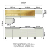 Cocina Integral Verona Blanco 300x225cm sin Mesón y sin Estufa - COCINAS | Bylmo