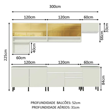 Cocina Integral Verona Blanco 300x225cm sin Mesón y sin Estufa - COCINAS | Bylmo