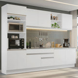 Cocina Integral Glamy Blanco 310x225cm sin Mesón y sin Estufa - COCINAS | Bylmo