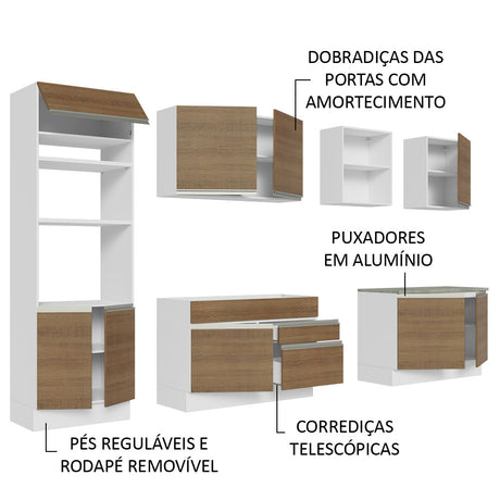 Cocina Integral Glamy Marron 310x225cm sin Mesón y sin Estufa - COCINAS | Bylmo