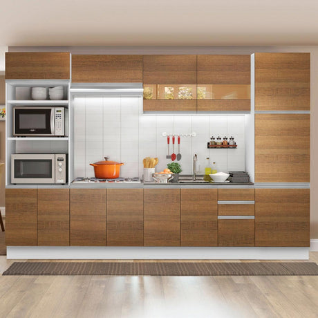 Cocina Integral Roma Marron 330x225cm sin Mesón y sin Estufa - COCINAS | Bylmo