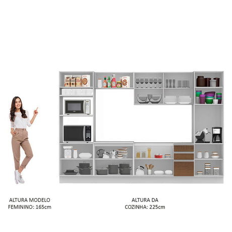 Cocina Integral Roma Marron 330x225cm sin Mesón y sin Estufa - COCINAS | Bylmo