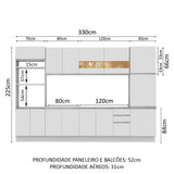 Cocina Integral Olimpia Blanco 330x225cm sin Mesón y sin Estufa - COCINAS | Bylmo