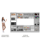 Cocina Integral Olimpia Blanco 330x225cm sin Mesón y sin Estufa - COCINAS | Bylmo