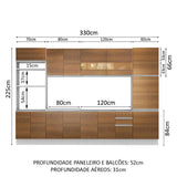 Cocina Integral Olimpia Marron 330x225cm sin Mesón y sin Estufa - COCINAS | Bylmo
