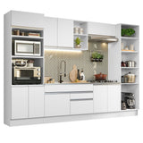 Cocina Integral Glamy Blanco 330x225cm sin Mesón y sin Estufa - COCINAS | Bylmo