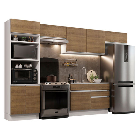 Cocina Integral Glamy Marron 350x225cm sin Mesón y sin Estufa - COCINAS | Bylmo