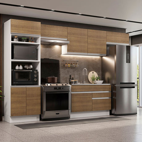 Cocina Integral Glamy Marron 350x225cm sin Mesón y sin Estufa - COCINAS | Bylmo