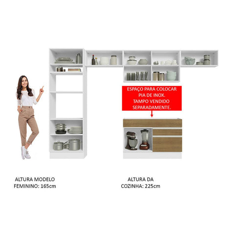 Cocina Integral Glamy Marron 350x225cm sin Mesón y sin Estufa - COCINAS | Bylmo