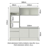 Cocina Integral Topazio Pop Blanco 180x210cm con Mesón de Madera y sin Estufa - COCINAS | Bylmo