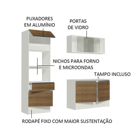 Cocina Integral Topazio Pop Marron 180x210cm con Mesón de Madera y sin Estufa - COCINAS | Bylmo