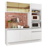 Cocina Integral Diamante Pop Blanco 180x210cm con Mesón de Madera Aglomerada MDP y sin Pozuelo