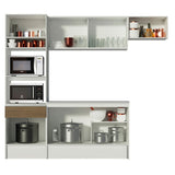 Cocina Integral Topazio Marron 240x210cm con Mesón de Madera con Once Entrepaños y sin Estufa - COCINAS | Bylmo