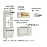 Cocina Integral Diamante Blanco 240x210cm con Mesón de Madera con Once Entrepaños y sin Estufa - COCINAS | Bylmo