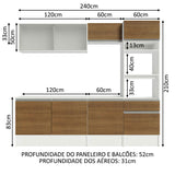 Cocina Integral Topazio Marron 240x210cm con Mesón de Madera y sin Estufa - COCINAS | Bylmo