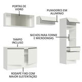 Cocina Integral Topazio Blanco 260x210cm con Mesón de Madera y sin Estufa - COCINAS | Bylmo