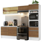 Cocina Integral Diamante Marron 260x210cm con Mesón de Madera y sin Estufa - COCINAS | Bylmo