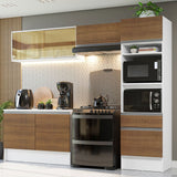 Cocina Integral Diamante Marron 260x210cm con Mesón de Madera y sin Estufa - COCINAS | Bylmo