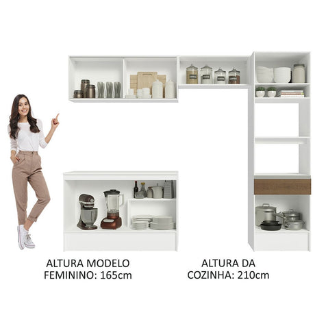 Cocina Integral Diamante Marron 260x210cm con Mesón de Madera y sin Estufa - COCINAS | Bylmo