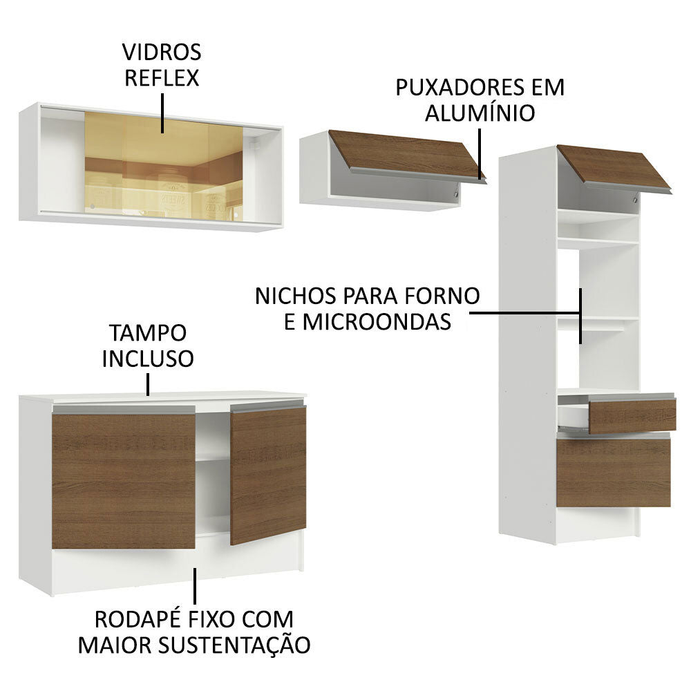Cocina Integral Diamante Marron 260x210cm con Mesón de Madera y sin Estufa - COCINAS | Bylmo